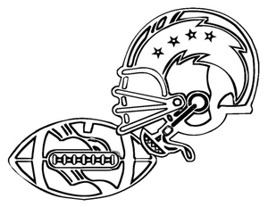 Printable Football Helmet and Ball Coloring Page Coloring Page
