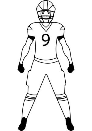 Player on a Rugby team Coloring Page