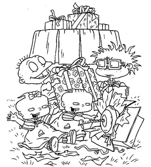 Children Received Lots of Presents Coloring Page