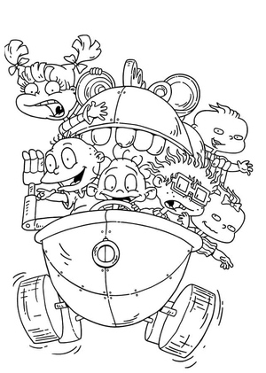 Children Riding in a Robot Car