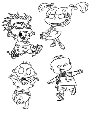 Four Primary Characters Coloring Page