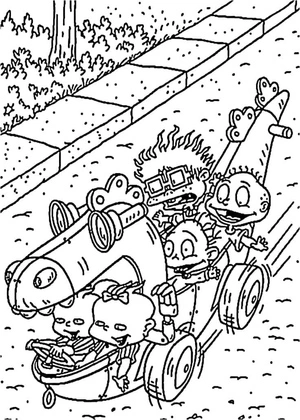 Hand-Drawn Characters from "Rugrats" Coloring Page
