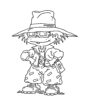 Stylish Chuckie with a Hat Coloring Page