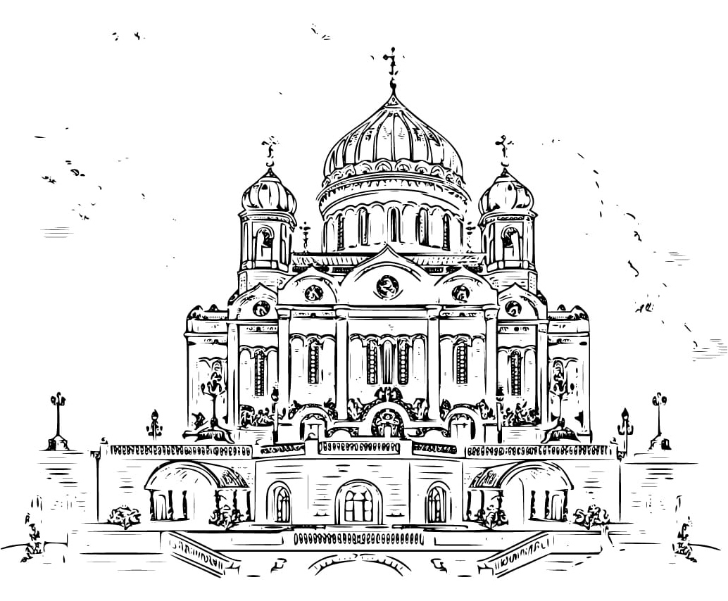 Christ the Saviour Cathedral Coloring Page
