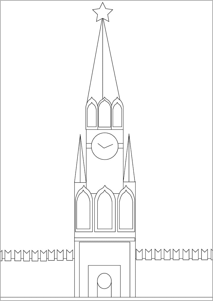 Moscow's Kremlin Coloring Page