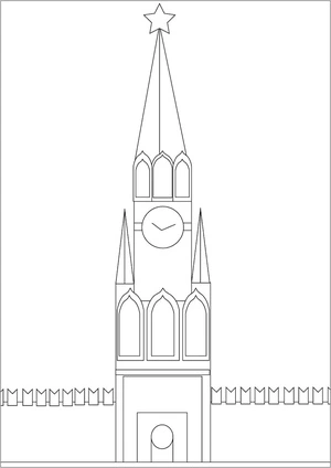 Moscow's Kremlin Coloring Page