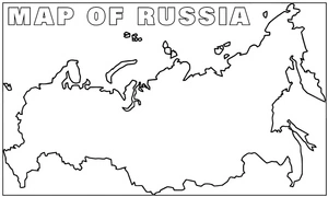 Printable Map of Russia Coloring Page