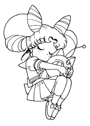 Chibiusa from the anime "Sailor Moon" Coloring Page