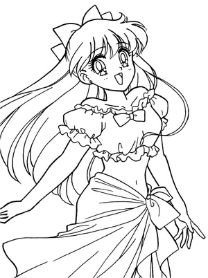 Venus, the Sailor Scout from the anime Sailor Moon Coloring Page