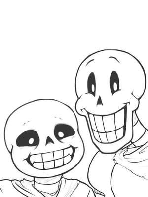 Joyful Papyrus in the world of Undertale Coloring Page