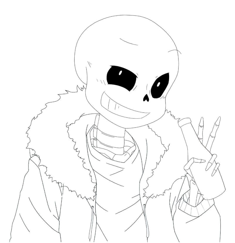 Seven without colors Coloring Page