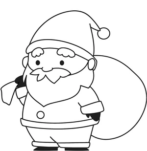 Adorable Santa Claus Coloring Page