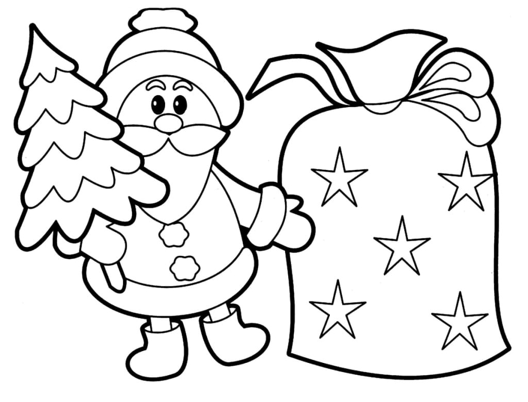 Adorable Santa Coloring Page