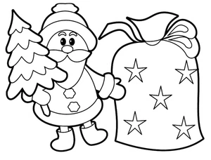 Adorable Santa Coloring Page