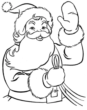 Cheerful Santa - do not refer to it as Jolly Santa Coloring Page
