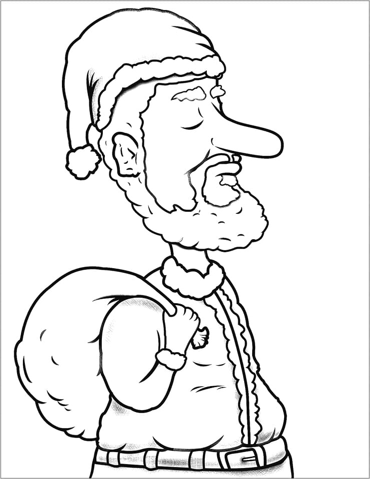Cool Santa Claus Coloring Page