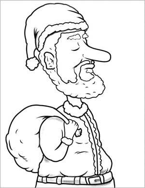 Cool Santa Claus Coloring Page