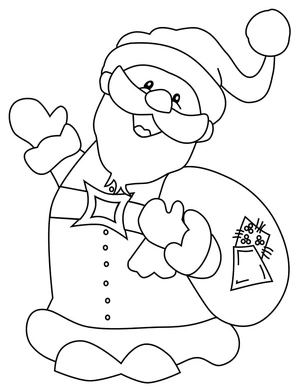 Happy Santa Claus Coloring Page