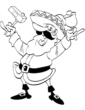 Santa Claus in Mexico Coloring Page