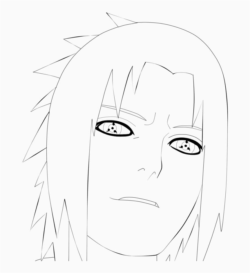 Sasuke's Facial Portrait Coloring Page