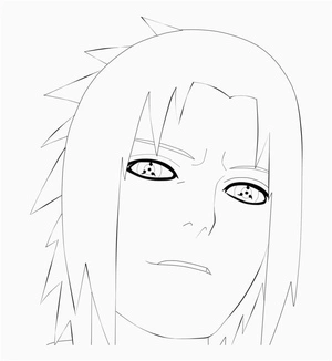 Sasuke's Facial Portrait Coloring Page