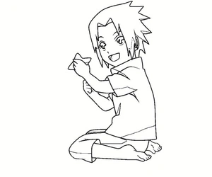 Sasuke the Little Jester Coloring Page