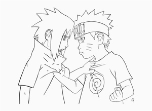 Young Sasuke and Naruto were quarreling.
