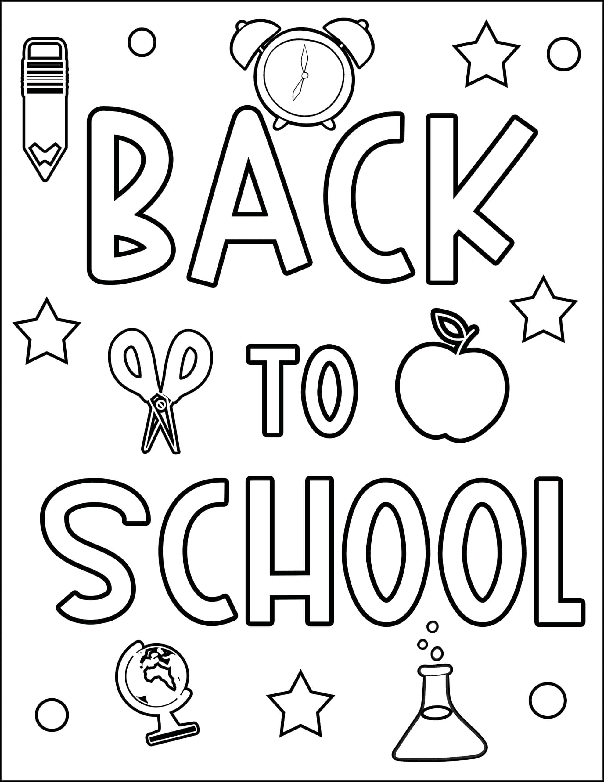 School Days Coloring Page 1 Coloring Page