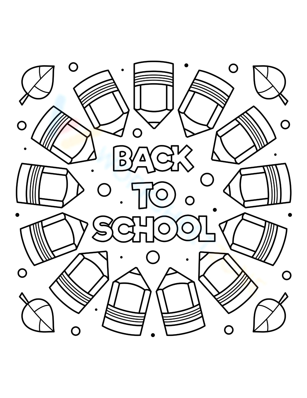 School-themed Mandala Coloring Page