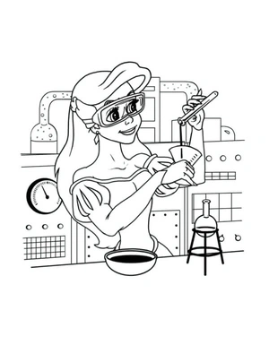 A Beautiful Girl Creating The Perfect Perfume Coloring Page