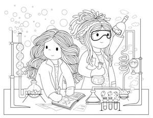 Curious Girls Engaged in Lab Exploration