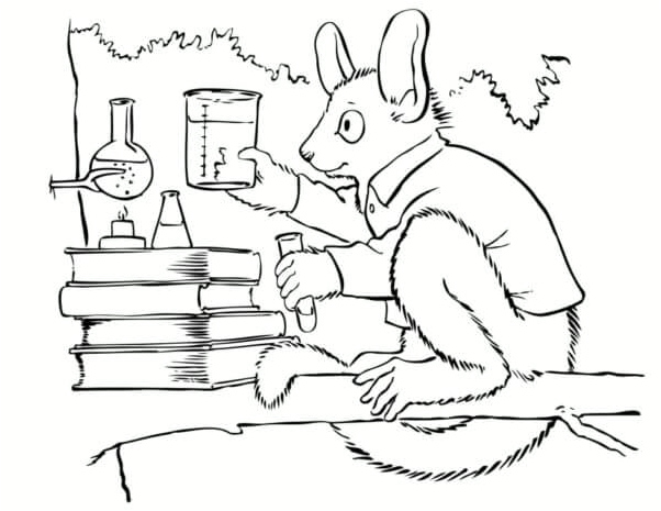 Squirrel's Dream of Becoming Human Coloring Page