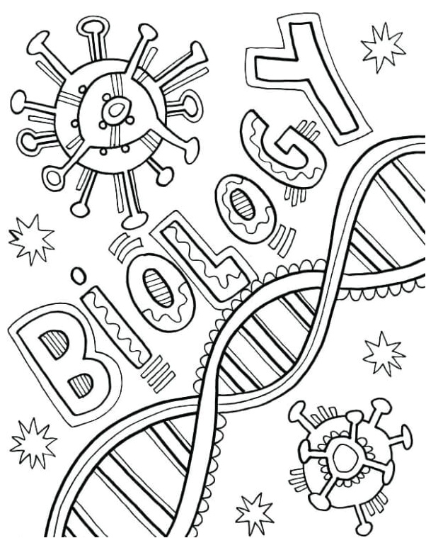 The study of all living things is known as biology. Coloring Page