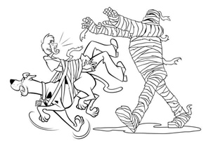 Scooby-Doo and Shaggy Running Away from Mummy