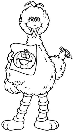 A large yellow bird commonly in amusing scenarios. Coloring Page