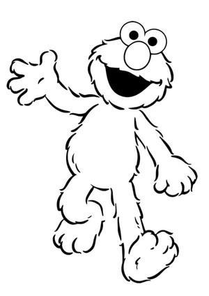 Elmo Taking a Stroll Coloring Page