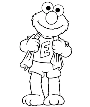 Elmo the Football Player Coloring Page
