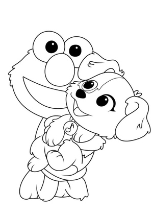 Elmo with a Puppy