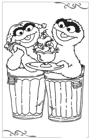 "The Date on Trash Cans" Coloring Page