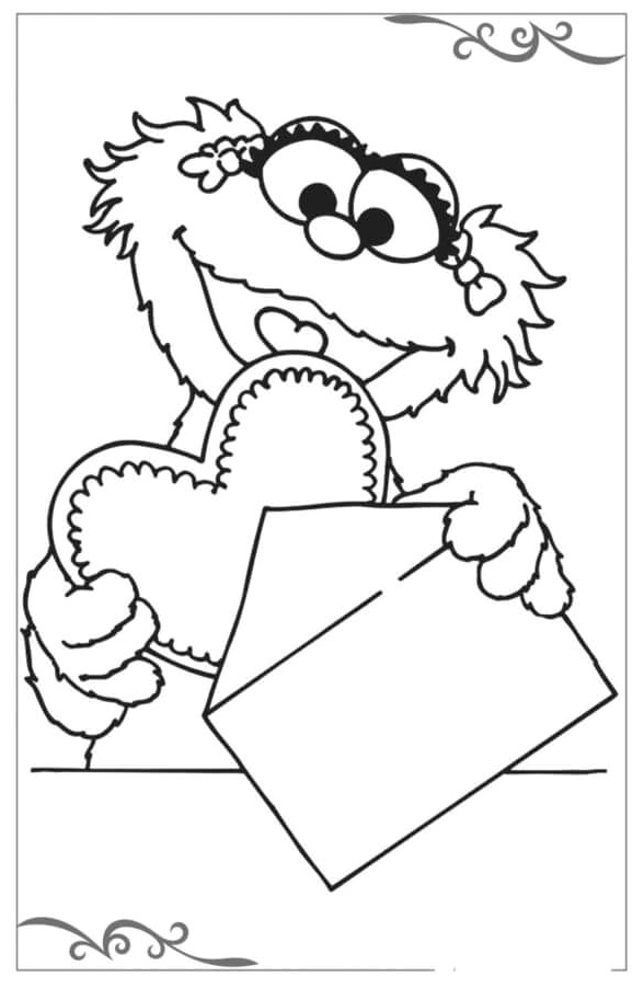 Valentine's Card Gift from Businka Coloring Page