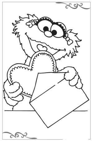 Valentine's Card Gift from Businka Coloring Page