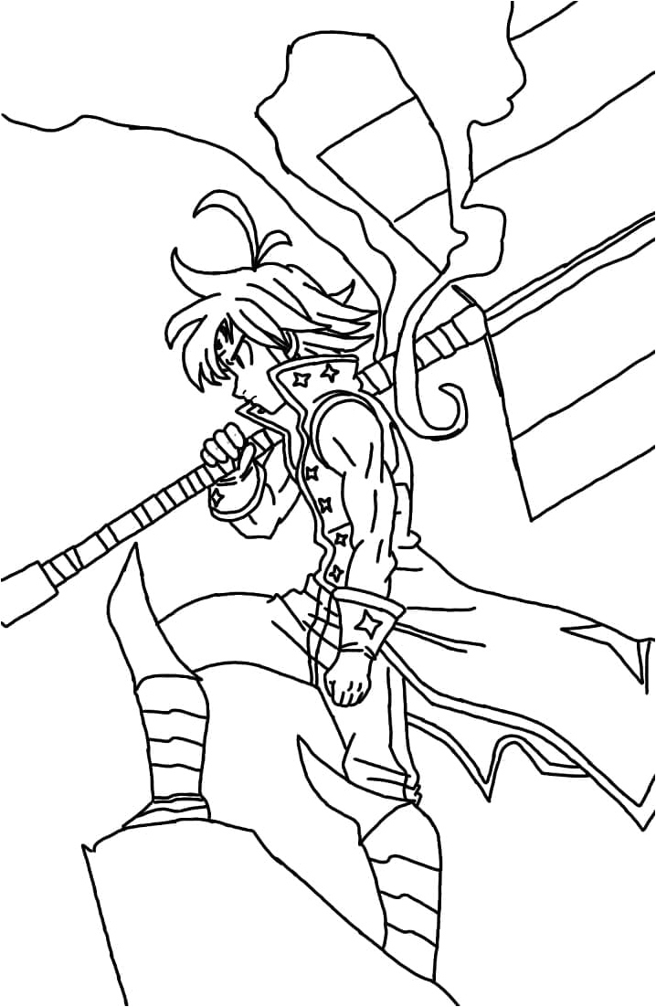 Chill Meliodas Coloring Page