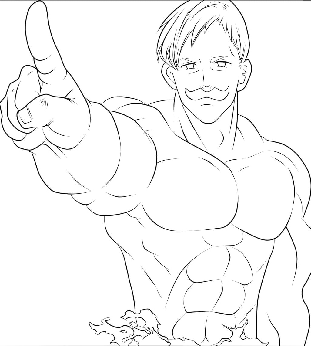 Escanor from the anime Seven Deadly Sins Coloring Page