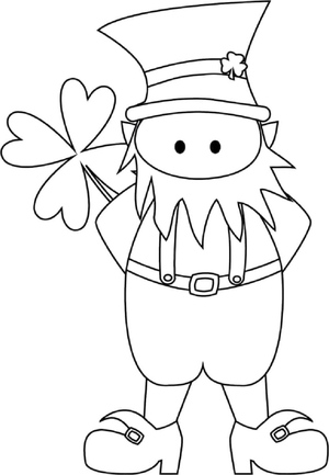 Adorable Leprechaun with a Shamrock