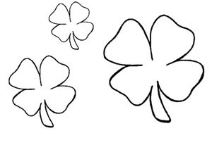 Three Clover Leaves Coloring Page