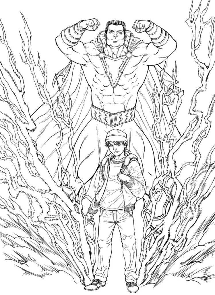 Billy Batson as Shazam Coloring Page