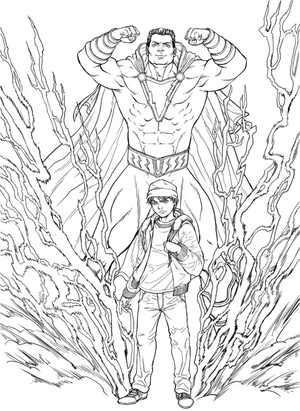 Billy Batson as Shazam Coloring Page