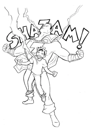 Shazam - Billy Batson Coloring Page