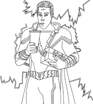 Shazam in the DC movie Coloring Page