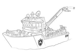 Lego Boat Coloring Page